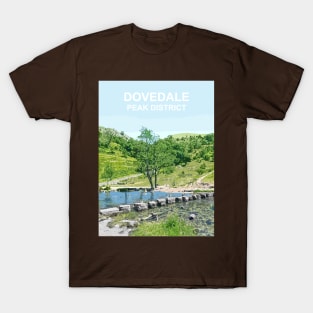 Dovedale Stepping Stones Derbyshire Peak District travel poster T-Shirt